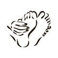 Vector foot care Icon illustration. Woman feet symbol on white background