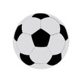 Vector football ball isolated on white background. Volume soccer ball. Black and white hexagons combined in round ball. Sport