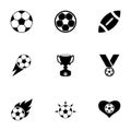 Vector football icon set Royalty Free Stock Photo