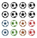 Vector football soccer balls icons Royalty Free Stock Photo