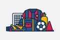 Vector Football / Soccer Equipment. Line Art