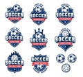 Vector football or soccer logos set 2