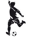 Vector football (soccer) player silhouette Royalty Free Stock Photo