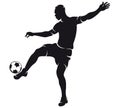 Vector football (soccer) player silhouette Royalty Free Stock Photo