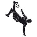 Vector football (soccer) player silhouette with ba Royalty Free Stock Photo