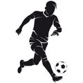 Vector football (soccer) player silhouette Royalty Free Stock Photo