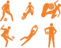 Vector footballers players silhouettes