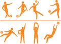 Vector footballers players silhouettes 2