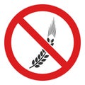 Vector Forbidden Gluten Flat Icon Image