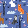 Vector forest animals. Royalty Free Stock Photo