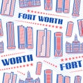 Vector Fort Worth Seamless Pattern Royalty Free Stock Photo