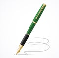 Vector Fountain pen isolated and signature
