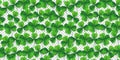 Vector Four-leaf Clover Seamless Pattern Background. Lucky Fower-leafed Green Background For Festival St Patrick`s