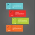 Vector - four solid cards with space for your content. Four step Royalty Free Stock Photo
