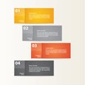 Vector - four solid cards with space for your content. Four step