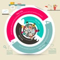 Vector Four Steps Circle Infographics