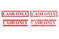 Four Style of Rubber Stamp Effect : Cash Only, No Debit or Credit Card, Isolated on White Royalty Free Stock Photo
