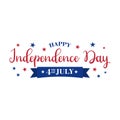 Vector Fourth of July hand lettering.Happy Independence Day of United States of America