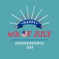 Vector Fourth of July hand lettering inscription for greeting banner etc.Happy Independence Day calligraphic background. Royalty Free Stock Photo