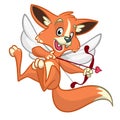 Vector fox cupid. Illustration of a fox cupid for St Valentine's Day. Royalty Free Stock Photo