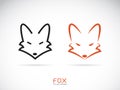 Vector of a fox head design on a white background. Wild Animals. Royalty Free Stock Photo