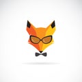 Vector of fox wearing sunglasses on white background. Animal fashion. Easy editable layered vector illustration Royalty Free Stock Photo