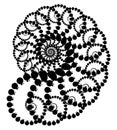 Vector Fractal Beaded Openwork Spiral Ammonite Snail Vortex Shape Generative Op Art Element