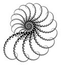 Vector Fractal Beaded Openwork Spiral Ammonite Snail Vortex Shape Generative Op Art Element