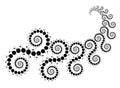 Vector Fractal Beaded Spiral Cornucopia Vortex Shape Generative Op Art Element