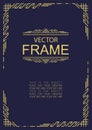 Vector frame art deco style gold color Royalty Free Stock Photo