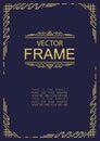 vector frame art deco style gold color Royalty Free Stock Photo