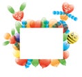 Vector frame. Balloons. Royalty Free Stock Photo
