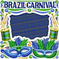 Vector frame for Brazil Carnival