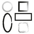 Vector frame collection. Geometric shape border. Empty design element. Abstract contour outline. Royalty Free Stock Photo