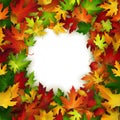 Vector frame design with colorful autumn leaves Royalty Free Stock Photo