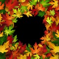 Vector frame design with colorful autumn leaves, natural backdrop design Royalty Free Stock Photo