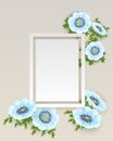 Vector, frame with flowers