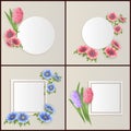 Vector frame with flowers