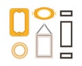 Vector frame gallery set collection. Rectangular and square art framework isolated.