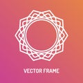 Vector frame line style white color for wedding sign, yoga studio, spa center etc