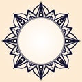 Vector frame in shape of a circle. Ornate element for design. Royalty Free Stock Photo