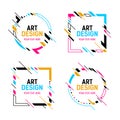 413_Vector frame for text, Modern Art graphics for hipsters. Royalty Free Stock Photo