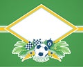 Vector frame with traditional Brazilian football theme