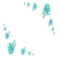 Vector frame with turquoise plants