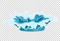 Vector frame water splash for game animation. Water explosion special effect fx animation frame on transparent