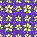 Vector frangipani flowers seamless pattern background