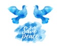 Vector free flying vector. Peace day - white dove symbol