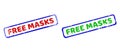 FREE MASKS Bicolor Rough Rectangle Watermarks with Corroded Surfaces