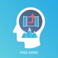 Vector Free mind concept. Modern gradient flat style.