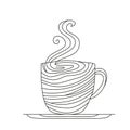 Vector freehand illustration of a cute cofee cup, hot drink for cafes, restaurant menues, decorations, coffe shops etc Royalty Free Stock Photo